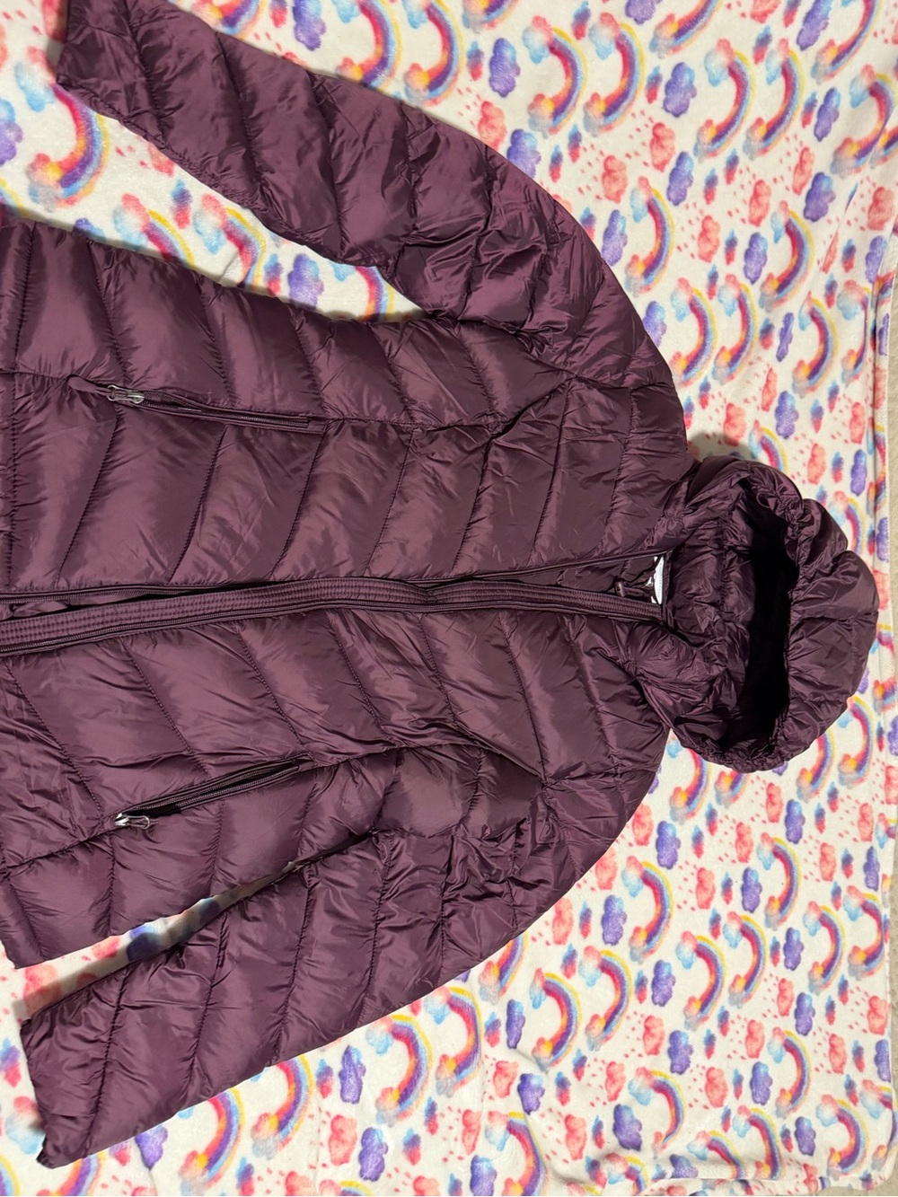 Charter Club Quilted Hooded Puffer Jacket - Plum